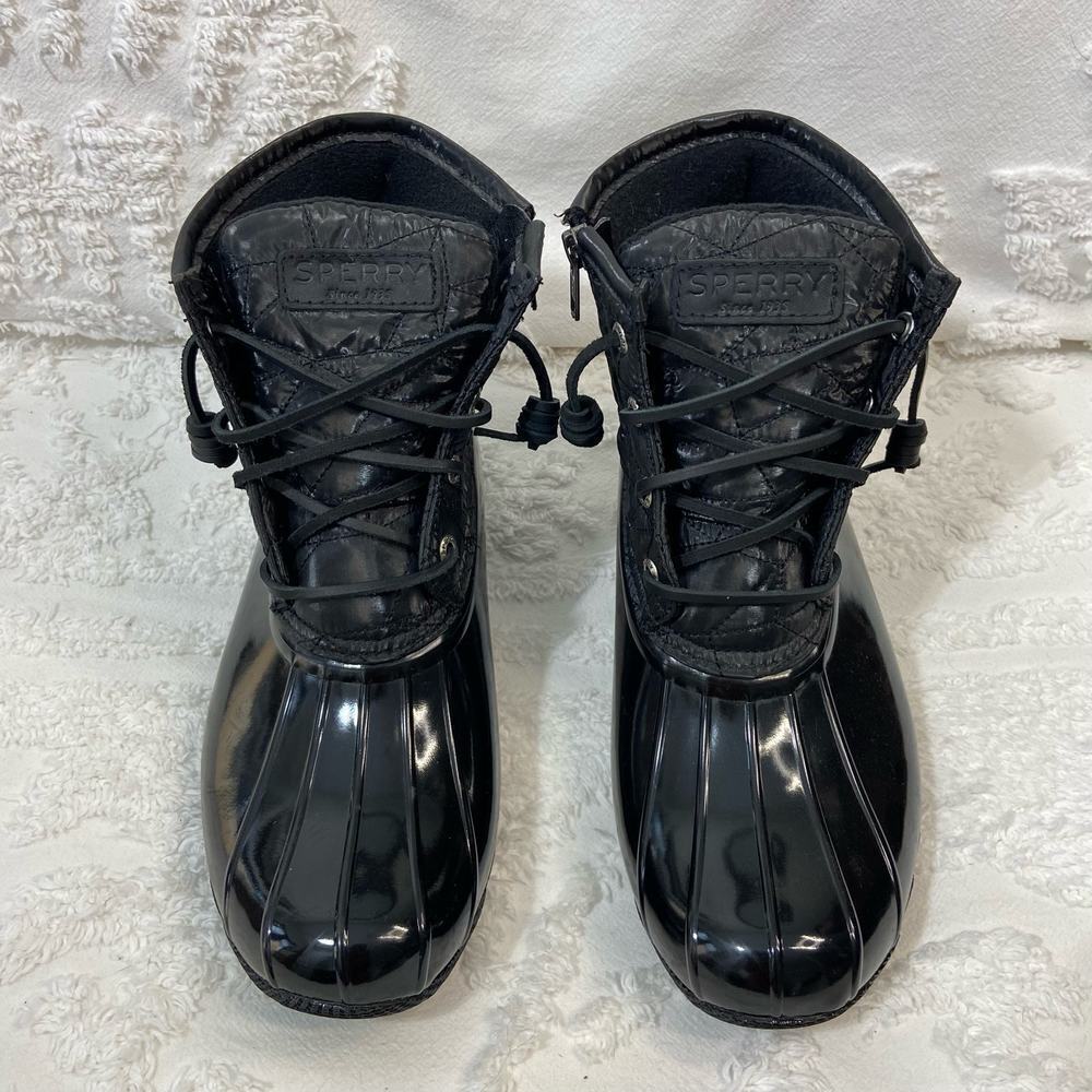 SPERRY WATERPROOF DUCK BOOTS Black Women's Sz 8 Outdoors Hiking Fishing Camping